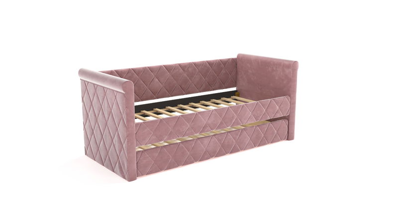 babyonlineshop Nature Kid Vilena Sofabett Velour rosa 90 x 200 cm Nur für heute