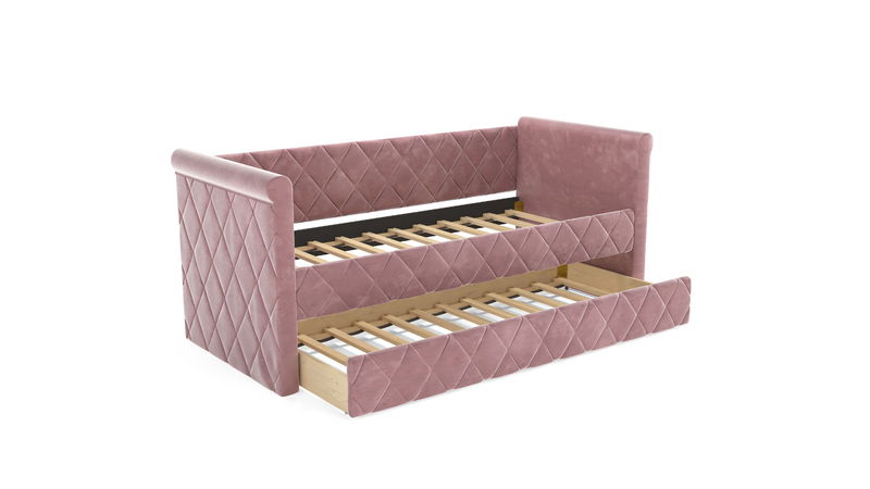 babyonlineshop Nature Kid Vilena Sofabett Velour rosa 90 x 200 cm Nur für heute