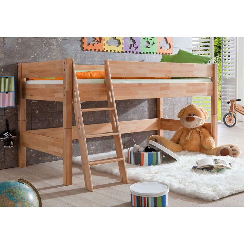 babyonlineshop Relita KIM Halbhochbett Buche massiv Natur zum Einzelbett umbaubar - frachtfrei Nur noch ein Tag übrig