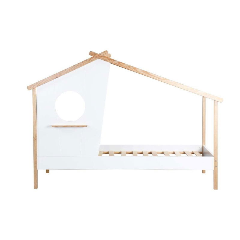 babyonlineshop Nature Kid Sam Hausbett weiß Kiefer Liegefläche 90 x 200 cm 50% Rabatt mit kostenlosem Versand