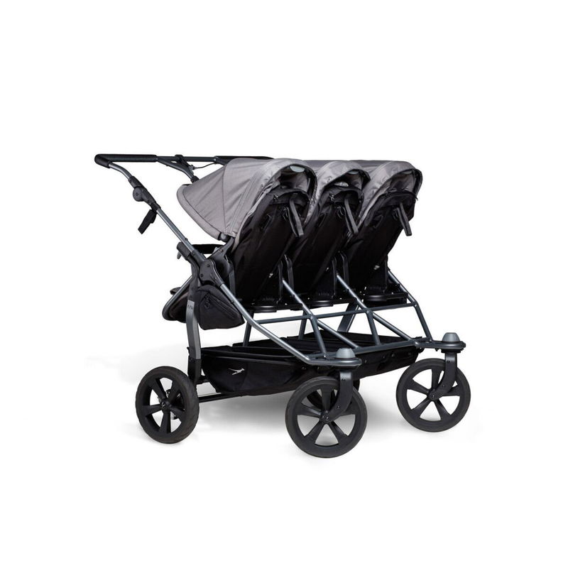 babyonlineshop tfk trio Kombi Kinderwagen grau Drillingswagen mit Luftkammerreifen Im Verkauf