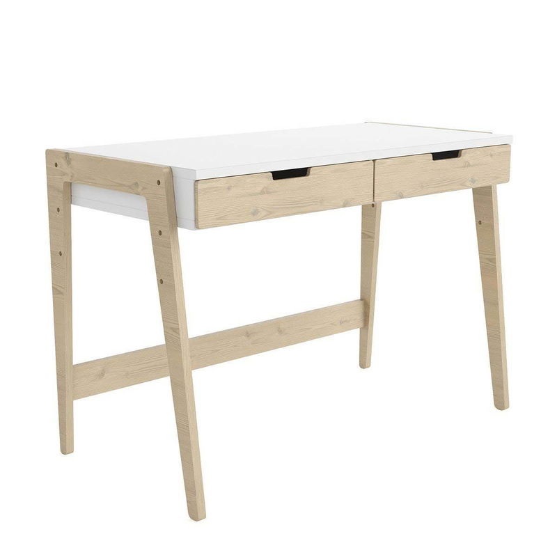 babyonlineshop Nature Kid Cory Schreibtisch weiß/natur höhenverstellbar aus Kiefer und MDF Discount Store für neue Produkte