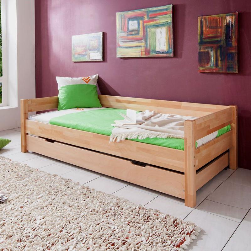 babyonlineshop Relita NIK Einzelbett Buche massiv Natur 90 x 200 cm Outlet