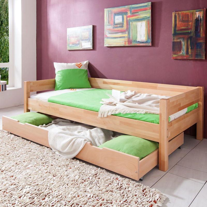 babyonlineshop Relita NIK Einzelbett Buche massiv Natur 90 x 200 cm Outlet