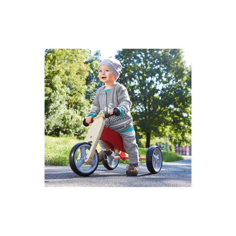 babyonlineshop Pinolino Mini-Laufdreirad Charlie rot/natur Birke massiv klar und rot lackiert - zum Toppreis Kostenloser Versand
