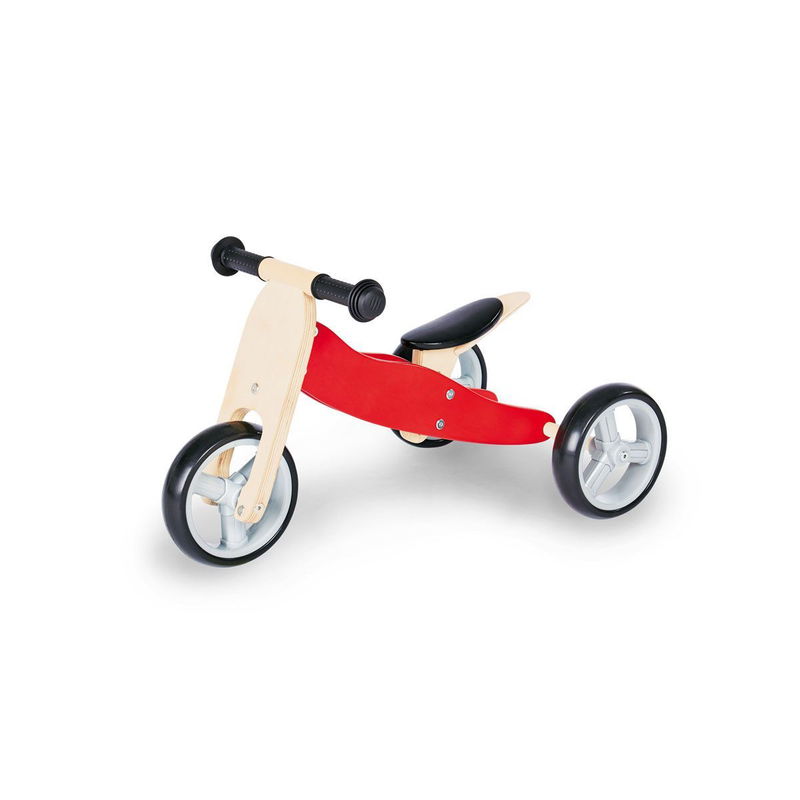 babyonlineshop Pinolino Mini-Laufdreirad Charlie rot/natur Birke massiv klar und rot lackiert - zum Toppreis Kostenloser Versand