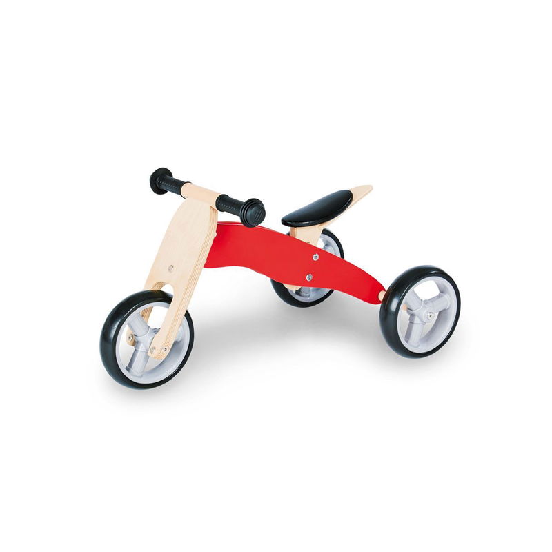 babyonlineshop Pinolino Mini-Laufdreirad Charlie rot/natur Birke massiv klar und rot lackiert - zum Toppreis Kostenloser Versand