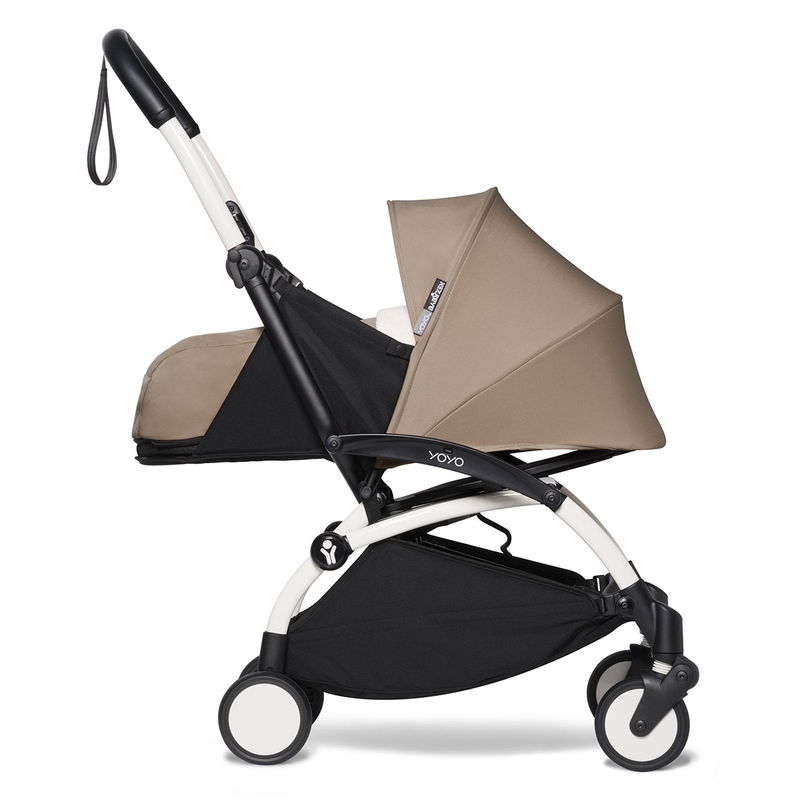 babyonlineshop BABYZEN™ YOYO² Kinderwagen 0+ Neugeborenen Set Taupe Gestell White Vatertagsangebot
