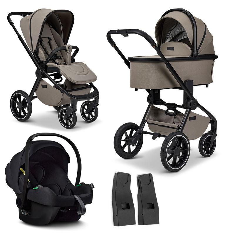 babyonlineshop Moon Resea Plus Kinderwagen Set mit Adapter und Cosmo Babyschale - mud