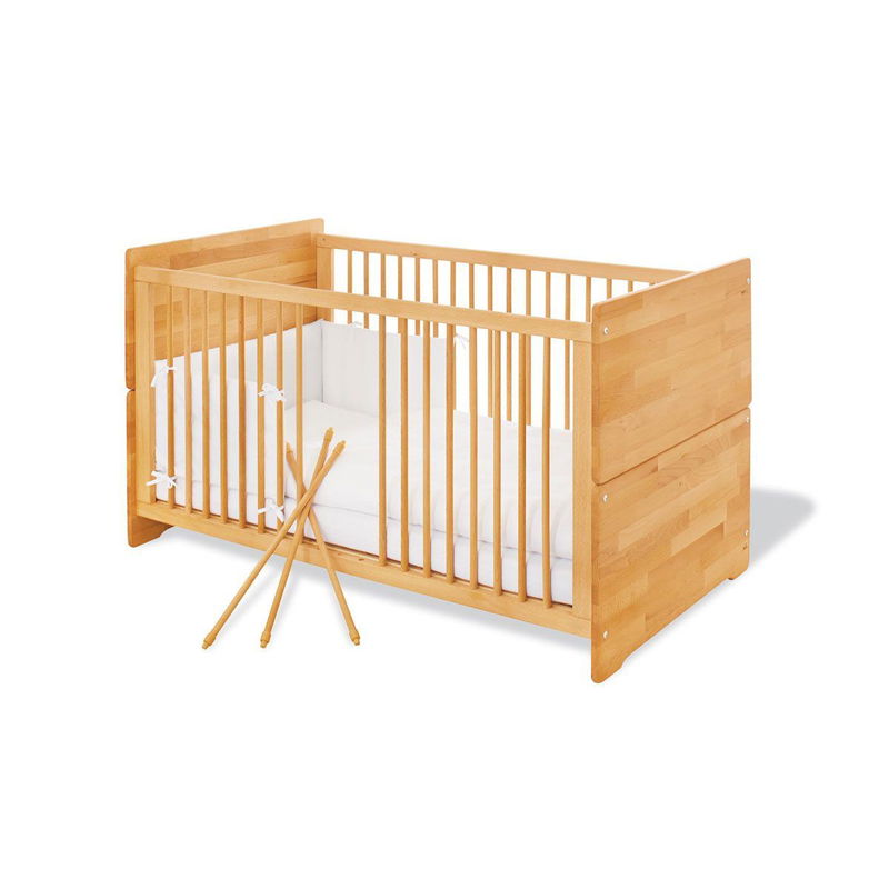 babyonlineshop Pinolino Natura Kinderbett 70x140 cm Massivholz inkl. Umbauseiten - zum Toppreis