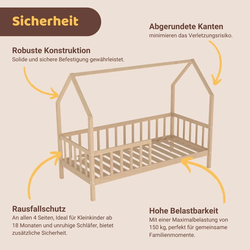 babyonlineshop Artkid Benni Hausbett Natur 90 x 200 cm Wochenangebot