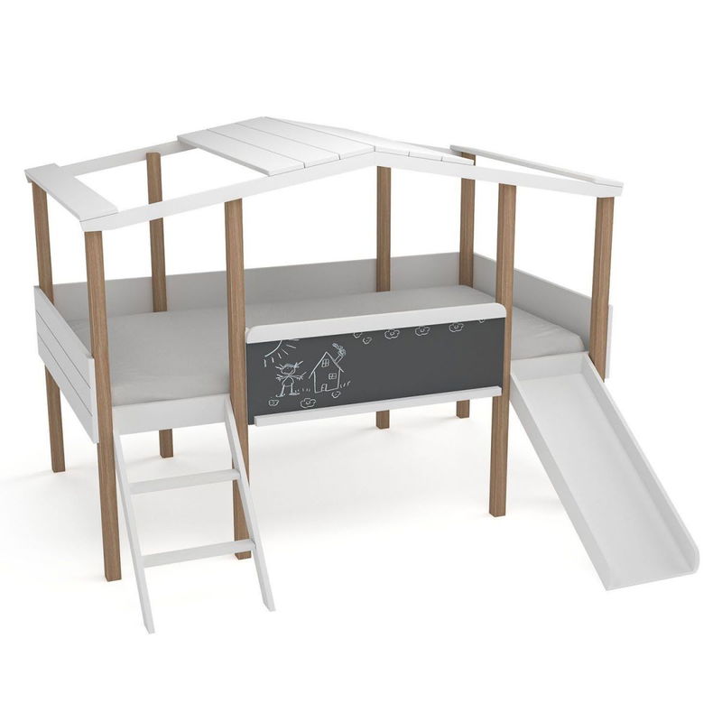 babyonlineshop Nature Kid Cory Hausbett mit Rutsche 90 x 200 weiß Begrenzte Freigabe