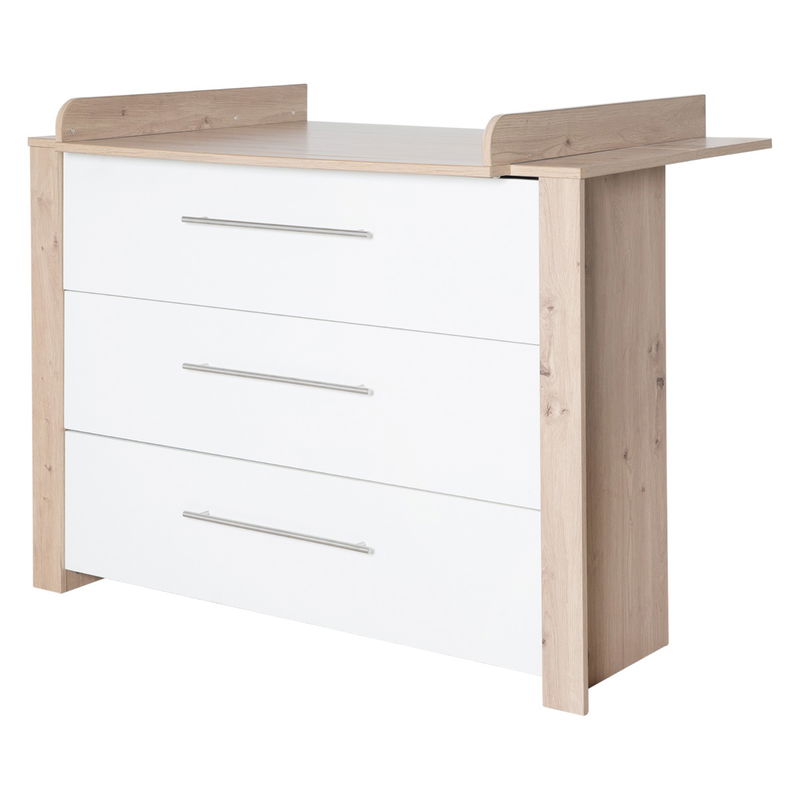 babyonlineshop Roba Malo Kinderzimmer Sparset Weiß/Eiche-Holzdekor Neueste Stile