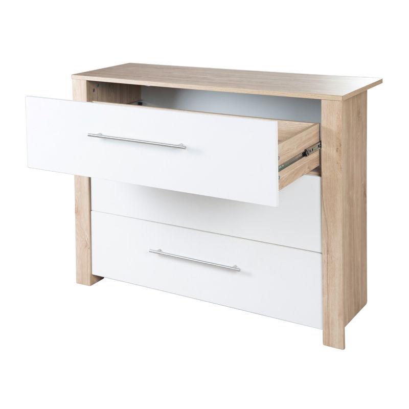 babyonlineshop Roba Malo Kinderzimmer Sparset Weiß/Eiche-Holzdekor Neueste Stile