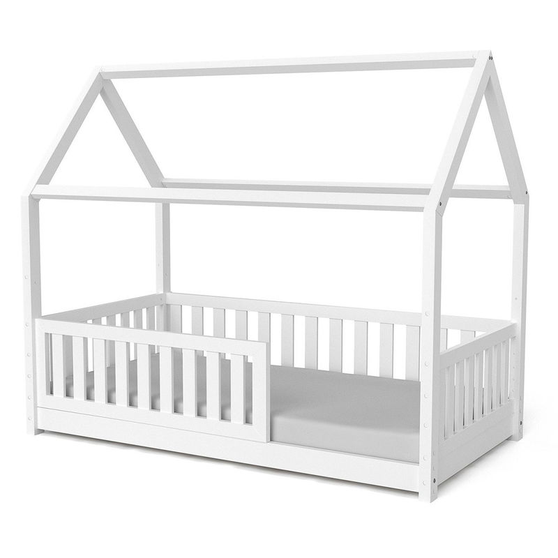 babyonlineshop Nature Kid Lilly Hausbett Kiefer weiß lackiert Liegefläche 140 x 200 cm Vierteljährliche Förderung