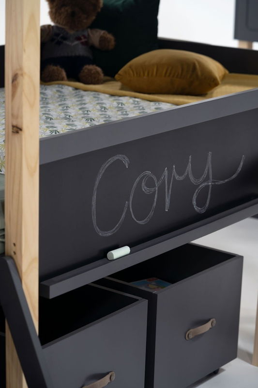 babyonlineshop Nature Kid Cory Hausbett anthrazit mit Rutsche Liegefläche 90 x 200 Bis zu 55% Rabatt