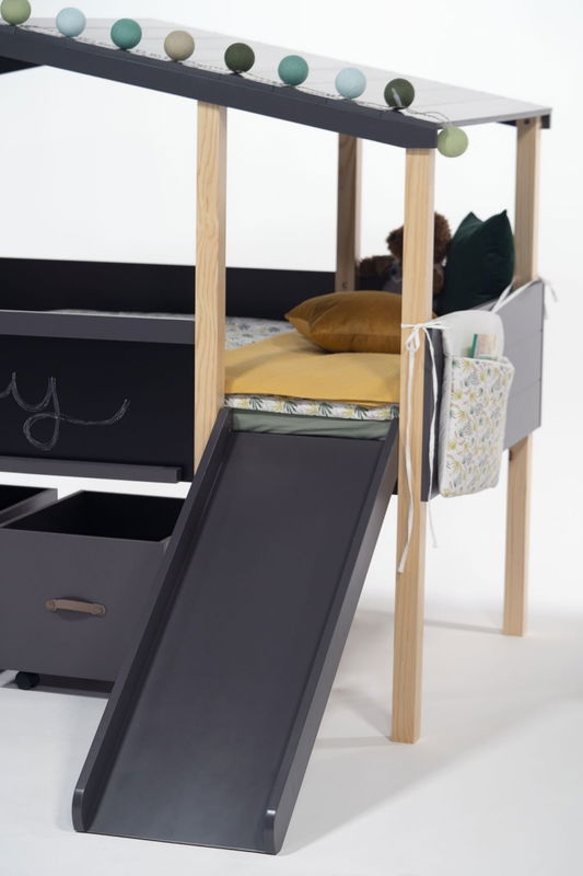 babyonlineshop Nature Kid Cory Hausbett anthrazit mit Rutsche Liegefläche 90 x 200 Bis zu 55% Rabatt