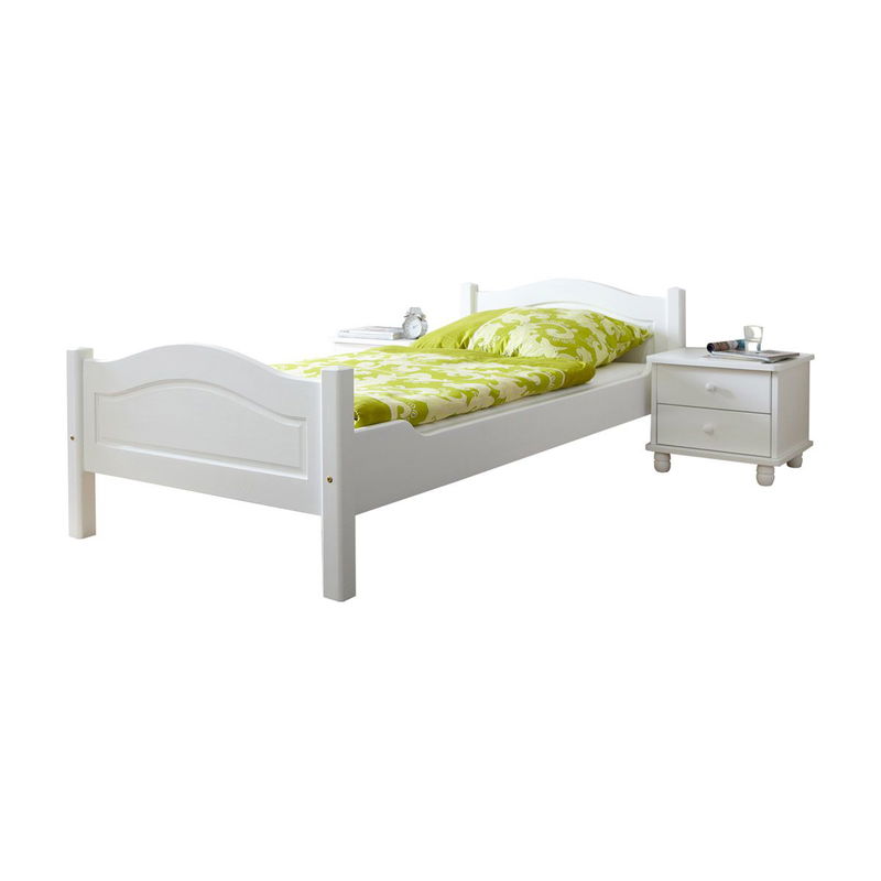 babyonlineshop Ticaa Rita Einzelbett Kiefer Weiß 90 x 200 cm Massivholz Exklusivangebot