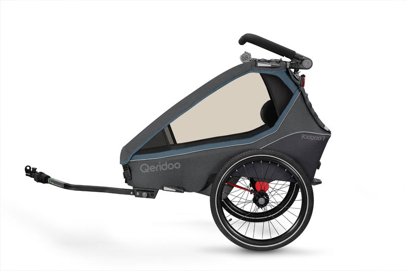 babyonlineshop Qeridoo Kidgoo 1 Fahrradanhänger Navy Blue mit Joggerfunktion 2023 Blitzangebot