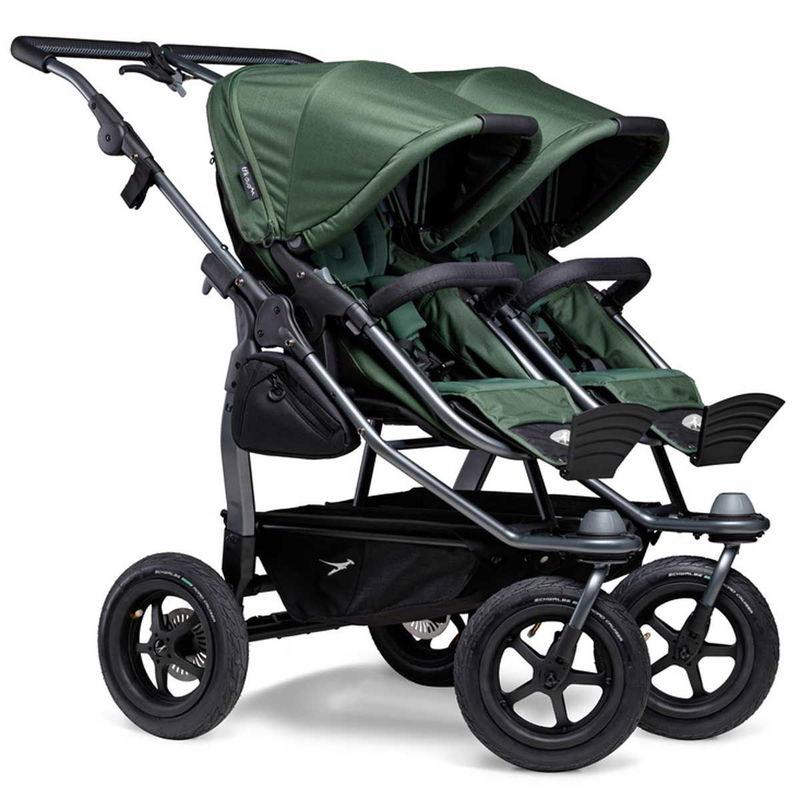 babyonlineshop tfk duo Kombi Kinderwagen olive Zwillingswagen mit Luftrad-Set Kostenlose Rückgabe