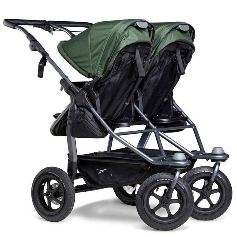 babyonlineshop tfk duo Kombi Kinderwagen olive Zwillingswagen mit Luftrad-Set Kostenlose Rückgabe