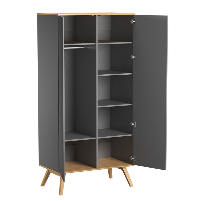 babyonlineshop VOX Nature Kleiderschrank 2-türig grau/eiche Flash Sale