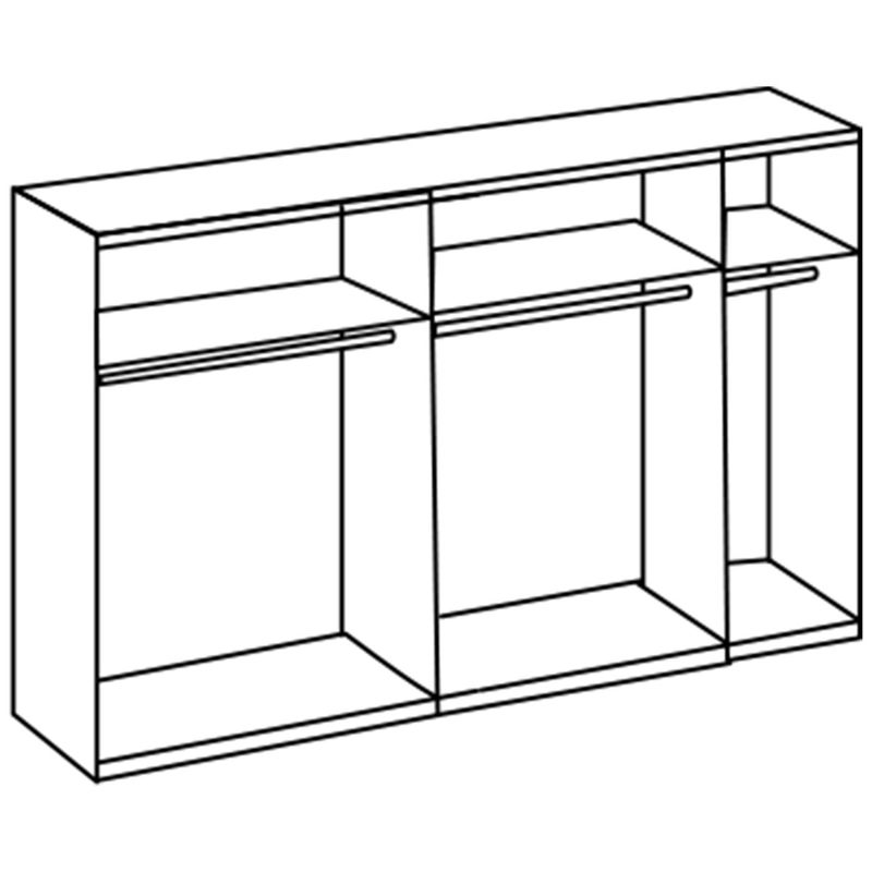 babyonlineshop Wimex Detroit Schwebetürenschrank 250 cm Plankeneiche Dekor/Raw steel Lagerräumung