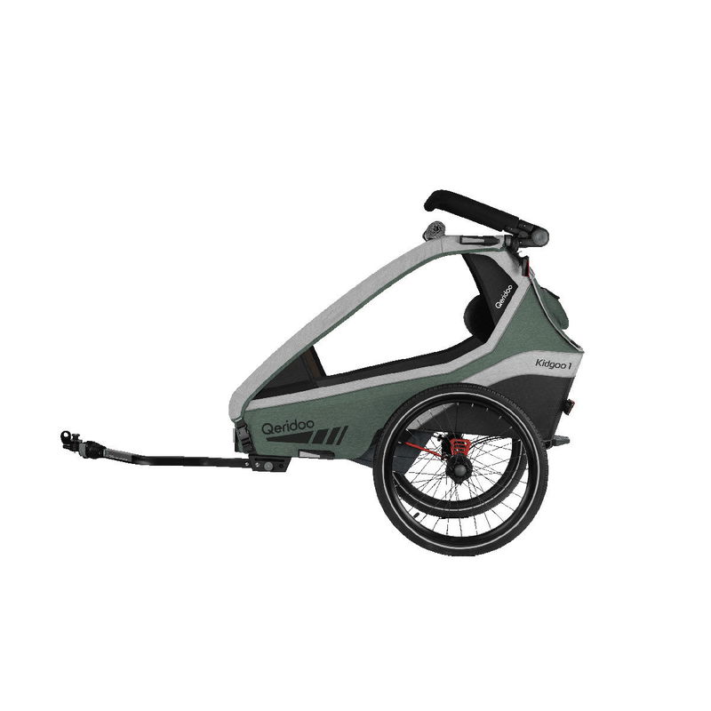 babyonlineshop Qeridoo Kidgoo 1 Fahrradanhänger Ivy Green mit Joggerfunktion Kauf eins, bekomm eins gratis