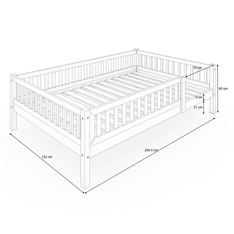 babyonlineshop Nature Kid Lilly Einzelbett weiß 120x200 cm Online Shopping