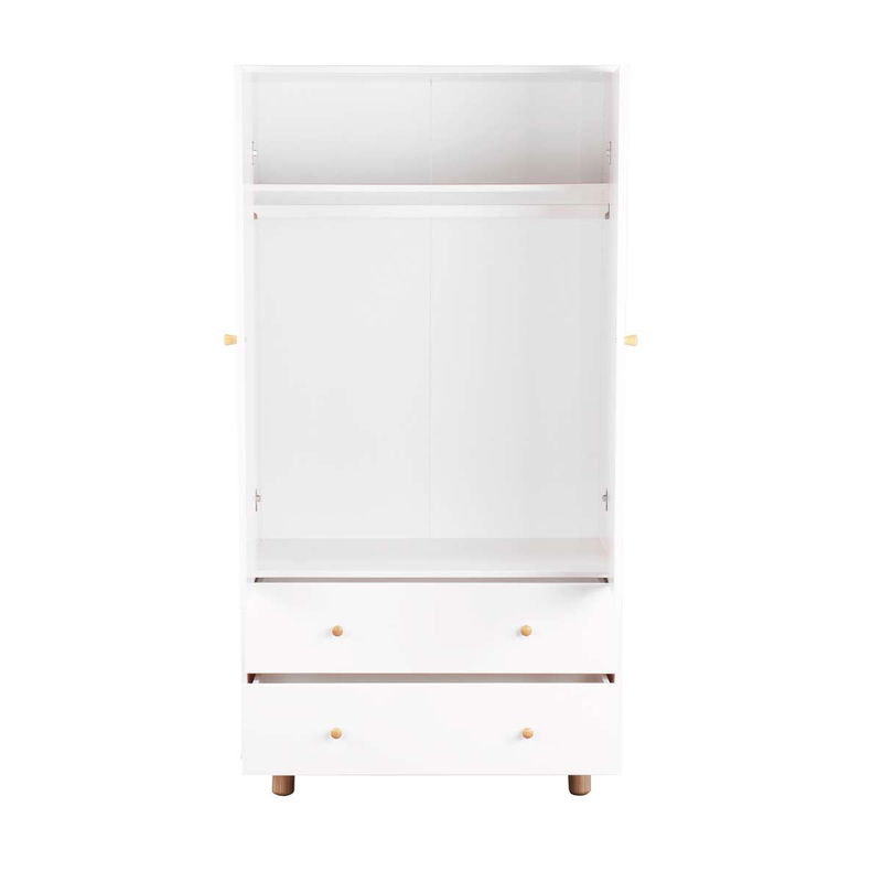 babyonlineshop Nature Kid Lina Kleiderschrank weiß / Kiefer 2-türig Black Friday