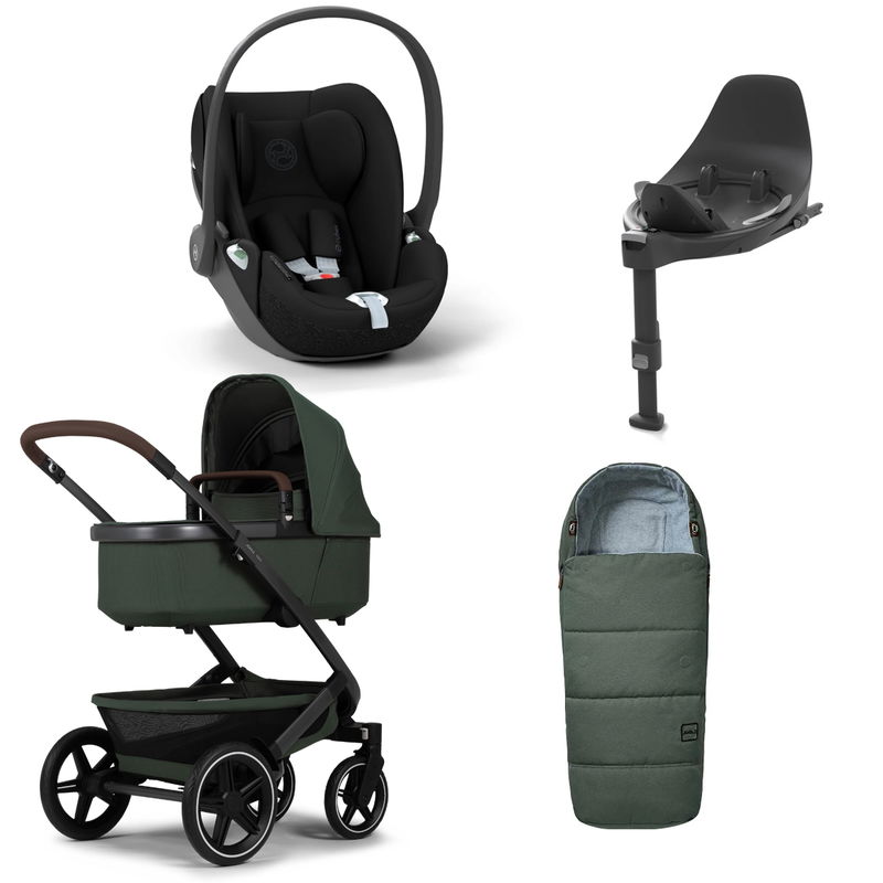 babyonlineshop Joolz Geo 3 Kinderwagen Bundle Forest green + Cloud T i-Size Base T & Fußsack Hotsell