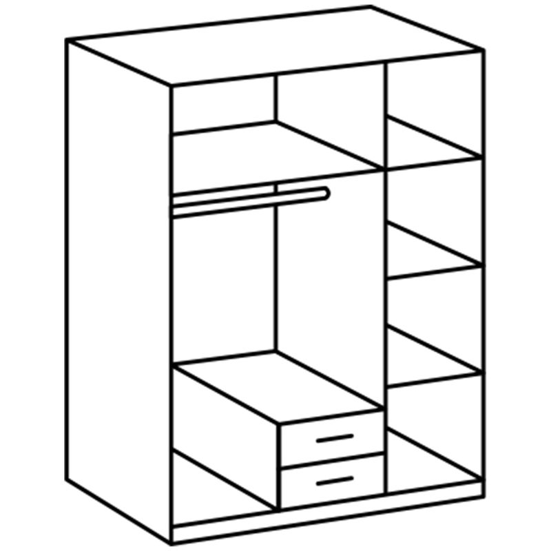 babyonlineshop Wimex Bochum Kleiderschrank 135 cm Graphit/digi-steel-Optik Sonderangebot