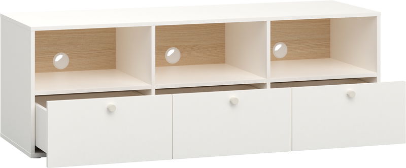 babyonlineshop Vox RELI - Schrank RTV breit mit Griff / Alabasterweiß Eiche hell Preisnachlass