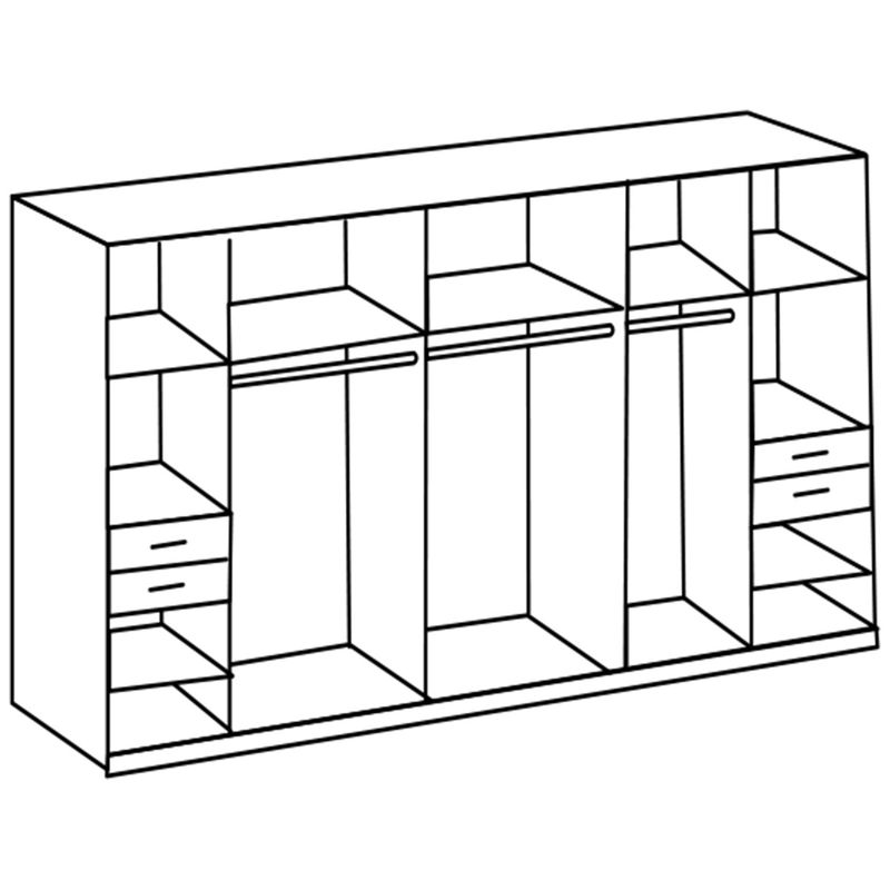 babyonlineshop Wimex Vegas Kleiderschrank 3 Spiegel 313 cm Graphit Vatertagsangebot