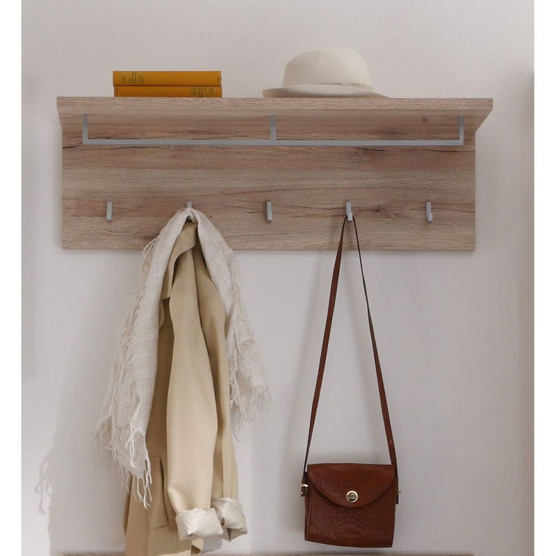 babyonlineshop trendteam Malea Wandboard mit Kleiderstange Eiche San Remo hell Online Shopping