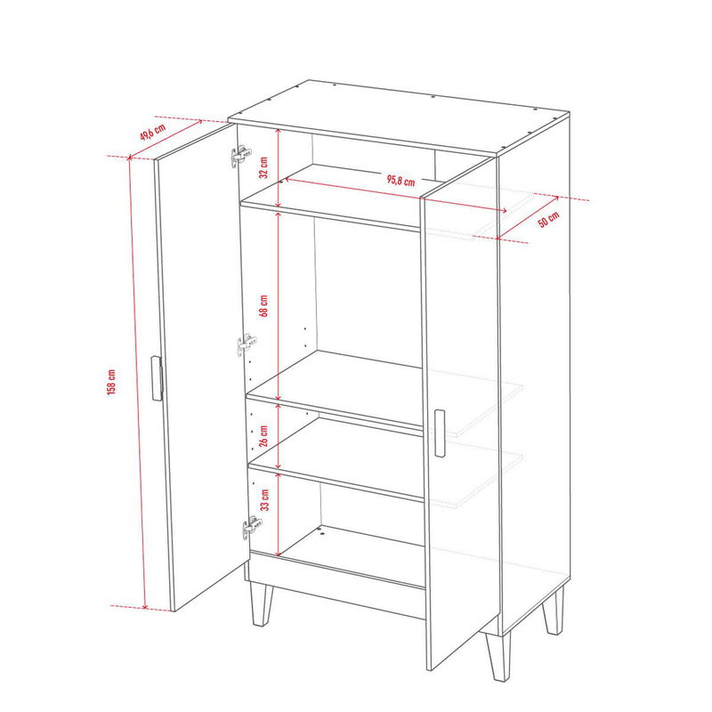 babyonlineshop VOX Lounge Kleiderschrank grau/eiche 2-türig Saisonschlussverkauf