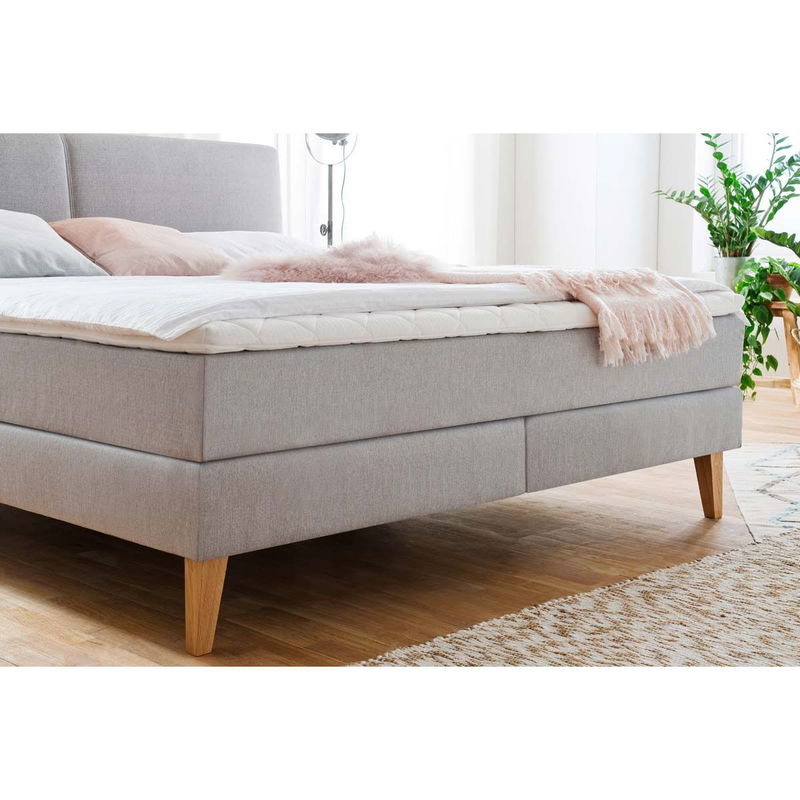 babyonlineshop Meise Möbel Greta Boxspringbett 180 x 200 cm Taupe Stoff - inklusive Lieferung Osterangebot