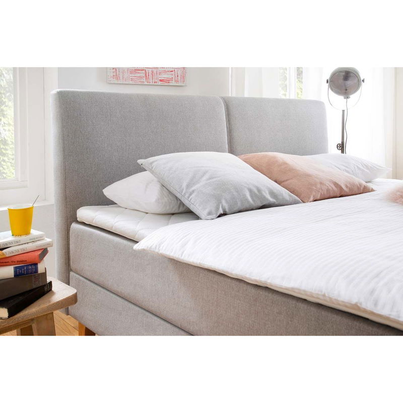 babyonlineshop Meise Möbel Greta Boxspringbett 180 x 200 cm Taupe Stoff - inklusive Lieferung Osterangebot