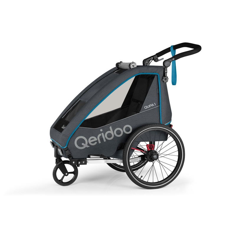 babyonlineshop Qeridoo Qupa1 Blue Fahrradanhänger 360-Grad-Buggyrad und Deichsel Black Friday Preise