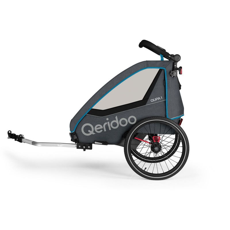 babyonlineshop Qeridoo Qupa1 Blue Fahrradanhänger 360-Grad-Buggyrad und Deichsel Black Friday Preise