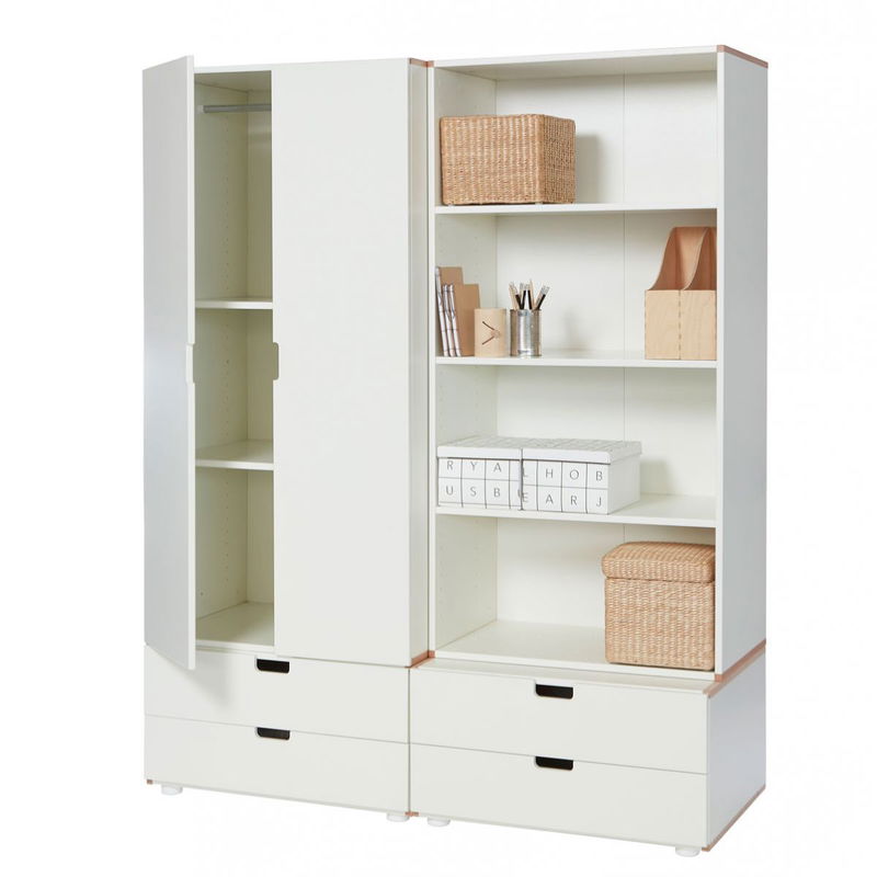babyonlineshop Manis-h Kleiderschrank ZEUS 2 Türen + Regal mit 4 Schubkästen Exklusivangebot