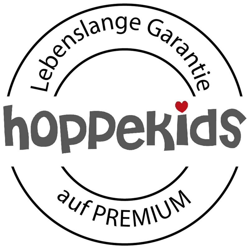 babyonlineshop Hoppekids Hochbett ECO Luxury 90x200 cm mit gerader Leiter Tischplatte & Lounge-Ecke Osterangebot