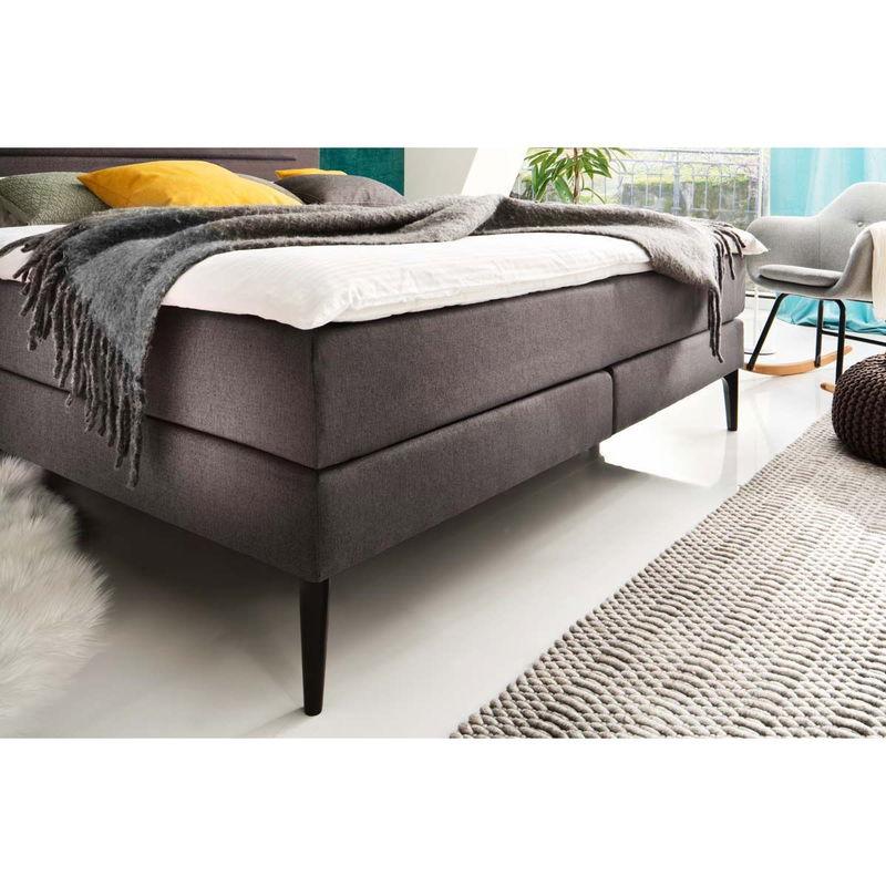 babyonlineshop Meise Möbel Massello Boxspringbett 180 x 200 cm anthrazit Stoff - inklusive Lieferung Valentinstagsangebot