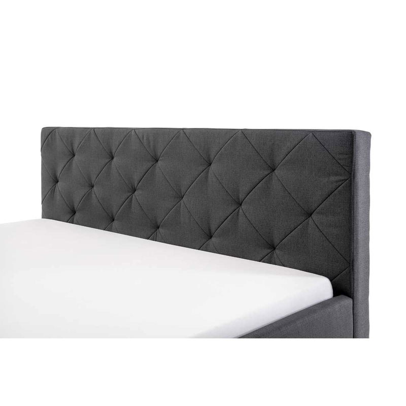 babyonlineshop Meise Möbel Chicago Polsterbett anthrazit 180 x 200 cm mit Chromfüßen Super Sparpreis