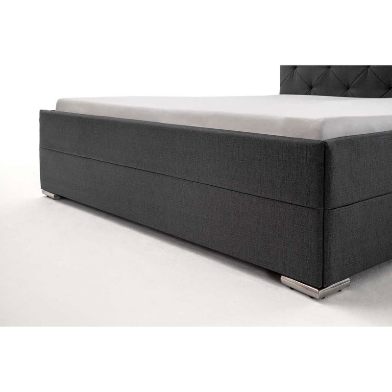babyonlineshop Meise Möbel Chicago Polsterbett anthrazit 180 x 200 cm mit Chromfüßen Super Sparpreis