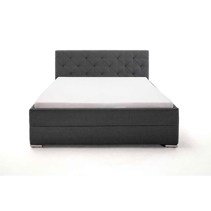 babyonlineshop Meise Möbel Chicago Polsterbett anthrazit 180 x 200 cm mit Chromfüßen Super Sparpreis