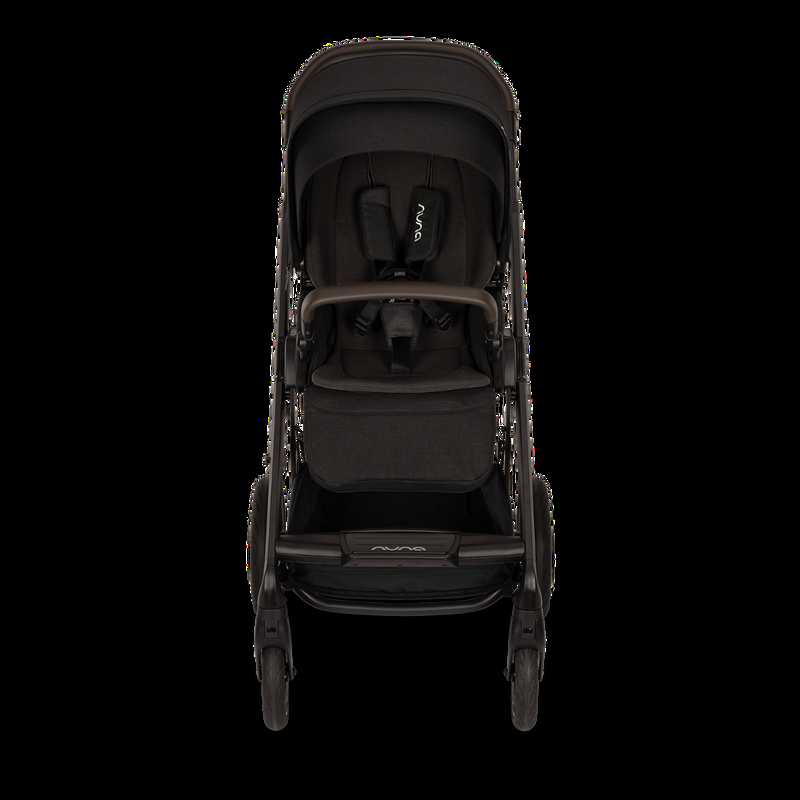 babyonlineshop Nuna MIXX next Kinderwagen mit magnetischem Verschluss inkl. Kniedecke Adapter Regenverdeck & braunem Ledergriff Caviar Hotsell