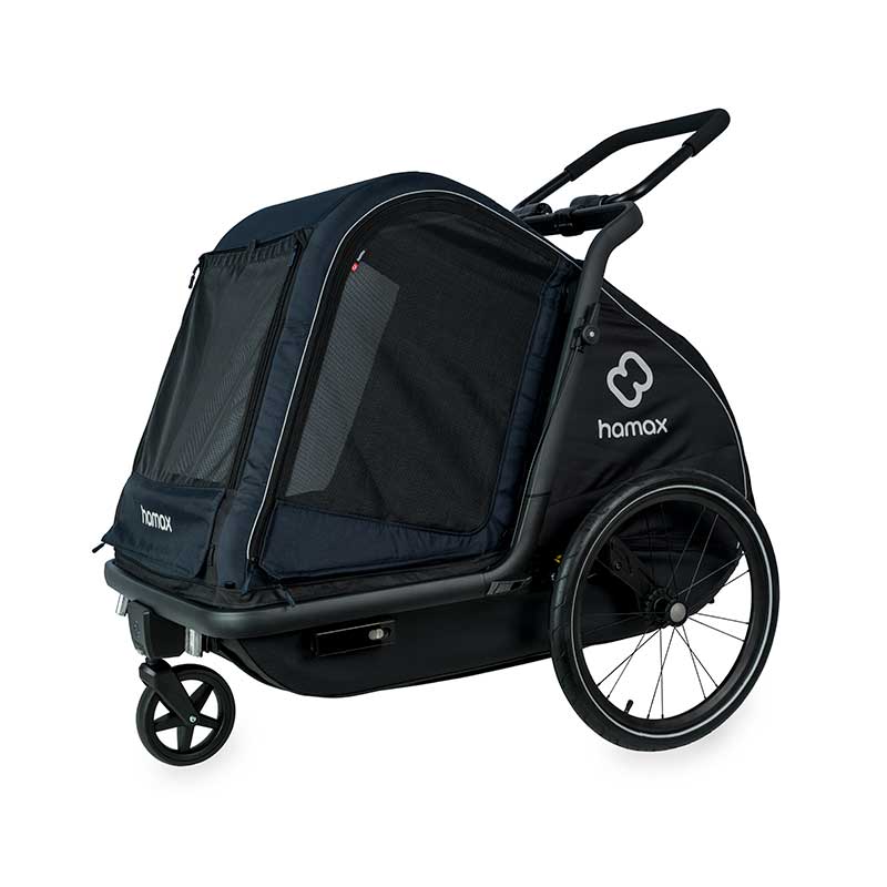babyonlineshop Hamax Pluto L Hundeanhänger Fahrradanhänger Blau/Schwarz Großer Ausverkauf