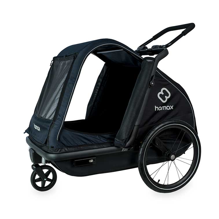 babyonlineshop Hamax Pluto L Hundeanhänger Fahrradanhänger Blau/Schwarz Großer Ausverkauf