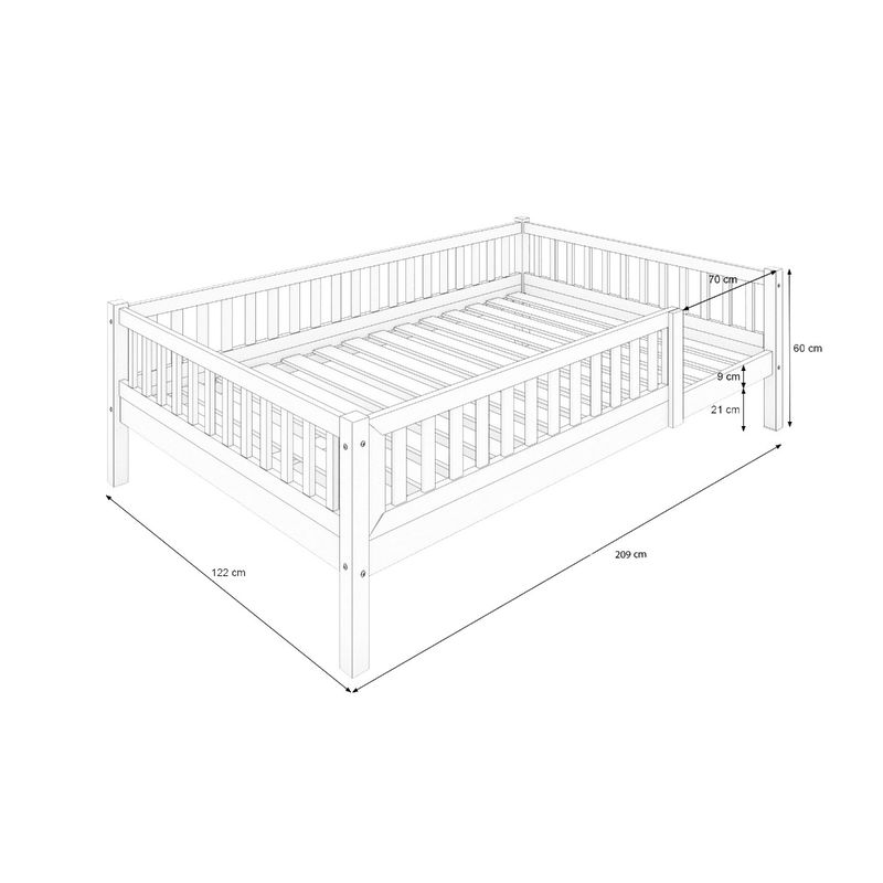 babyonlineshop Nature Kid Lilly Einzelbett natur 120x200 cm Saisonschlussverkauf